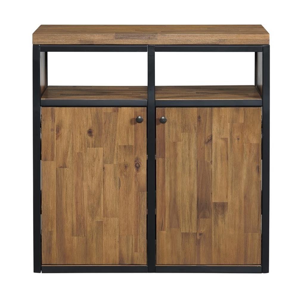 Alaterre Lloyd 31" Wide Rustic Industrial Metal Frame Shoe Storage Cabinet