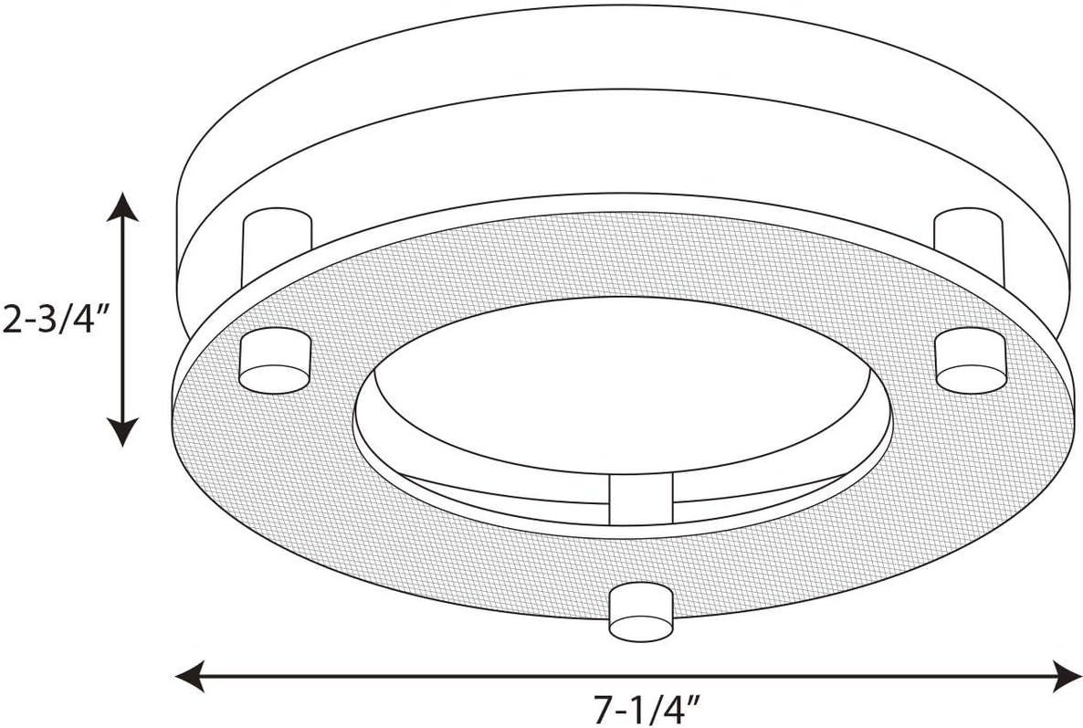 Progress Lighting, Snap-In Collection, 1-Light Flush Mount, Brushed Nickel, Decorative Glass, Polycarbonate Material