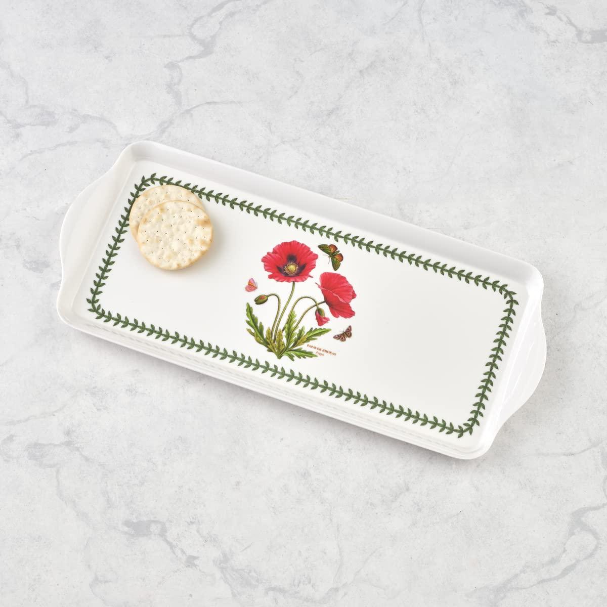 Pimpernel Botanic Garden Melamine Sandwich Tray (Poppy) - 15.1" x 6.5"