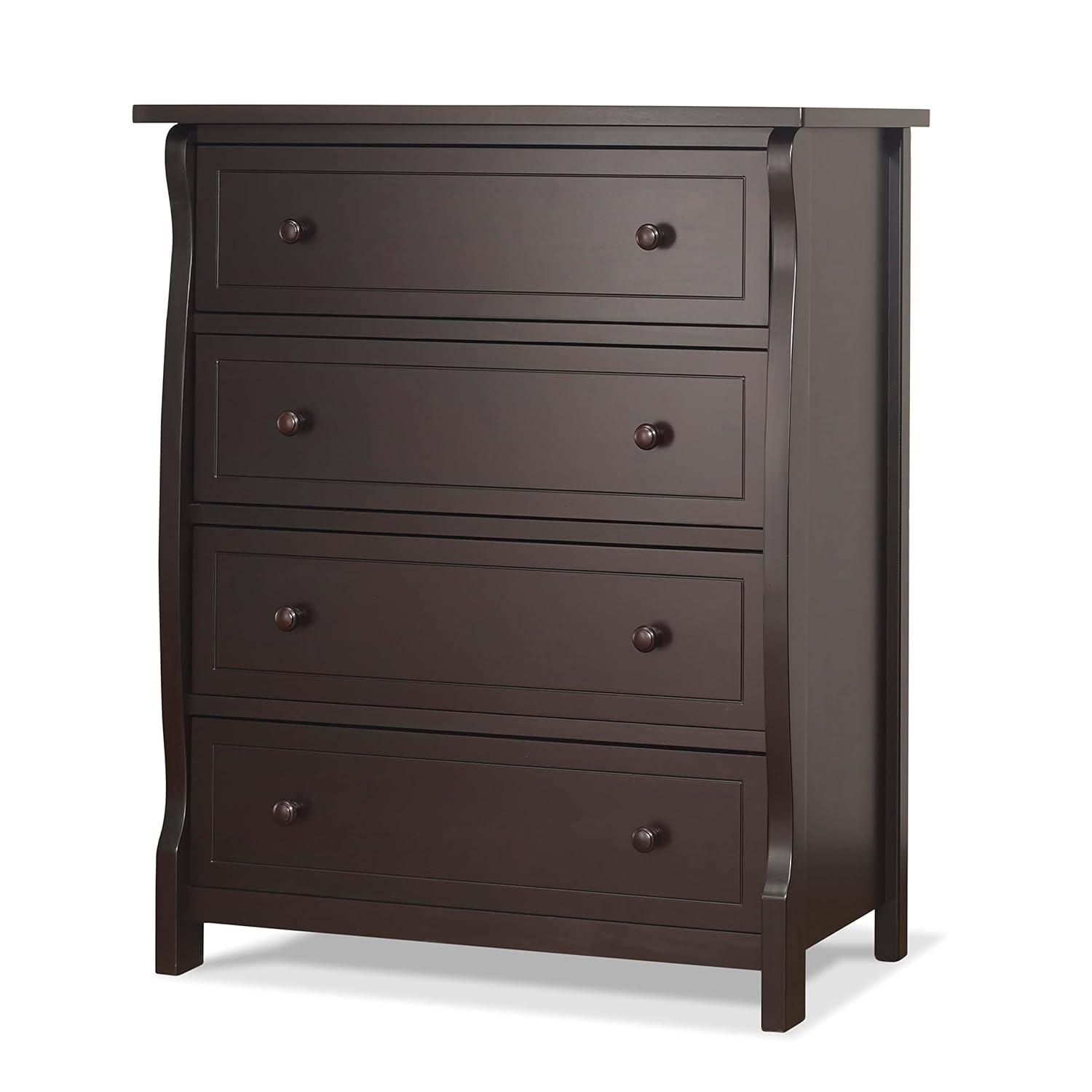 Espresso Solid Wood 4-Drawer Nursery Dresser