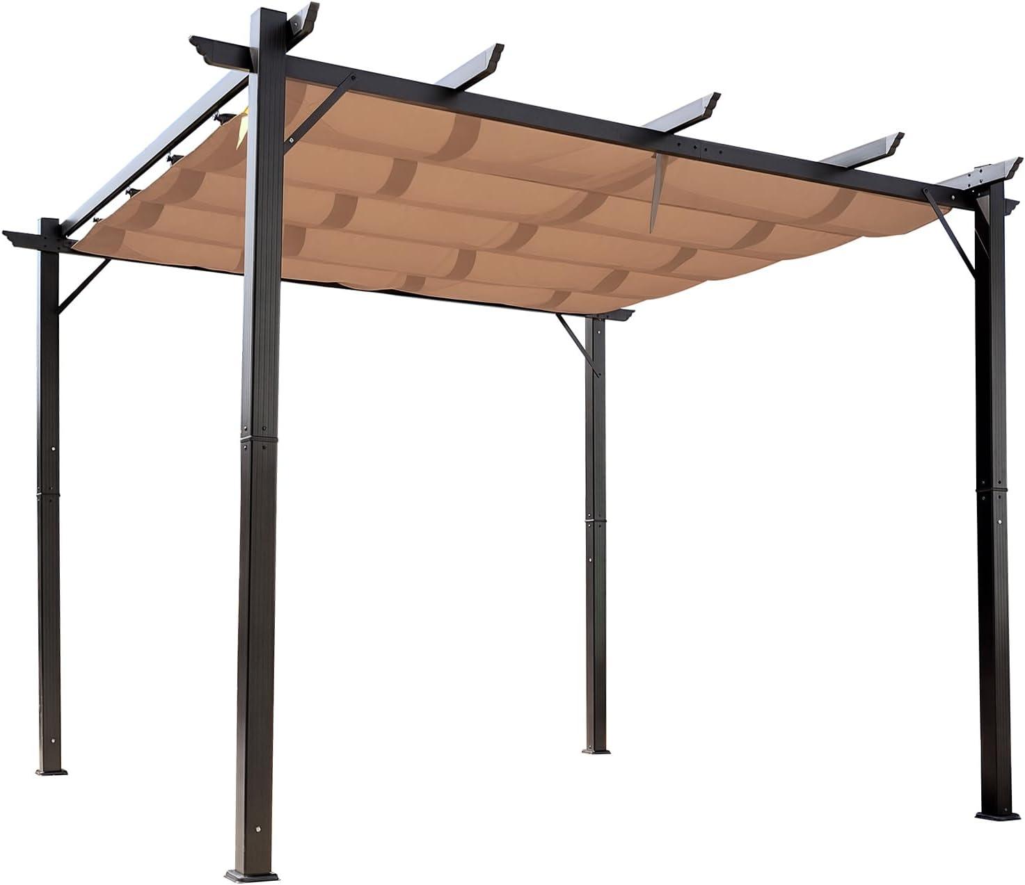 Outsunny Outsunny Pergola with Retractable Shade Canopy, Aluminum