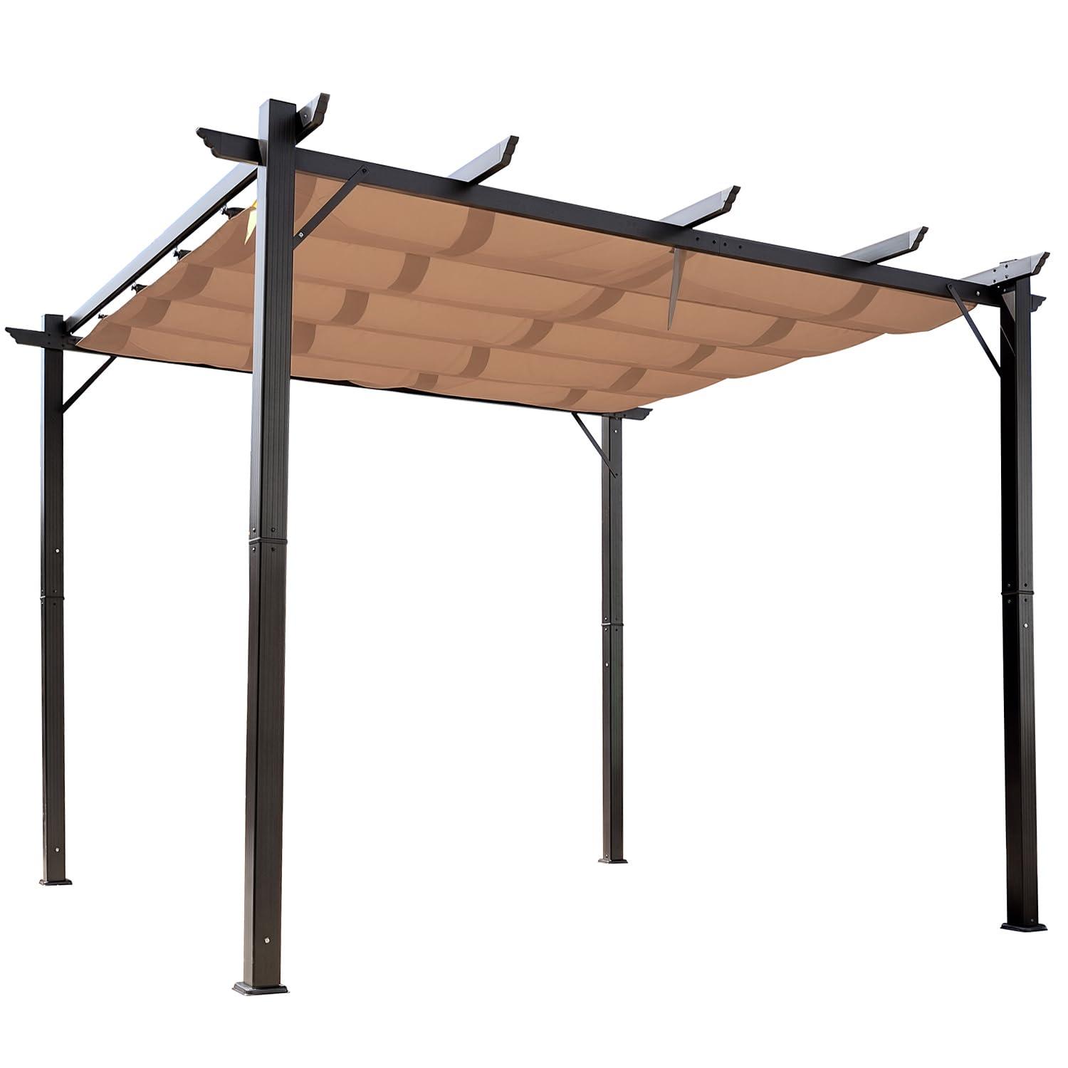 Outsunny Outsunny Pergola with Retractable Shade Canopy, Aluminum