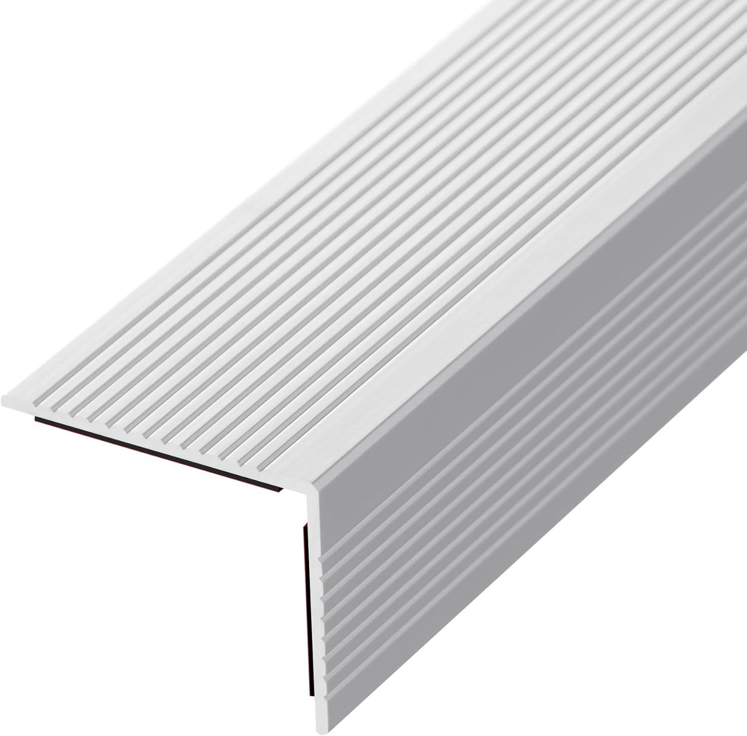 36 Inch Matte Silver Aluminum Anti-Slip Stair Nosing Trim