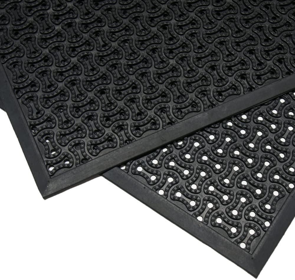 Rubber-Cal, Inc. Rubber-Cal "Dura-Scraper Drainage" Commercial Door Mat - Black