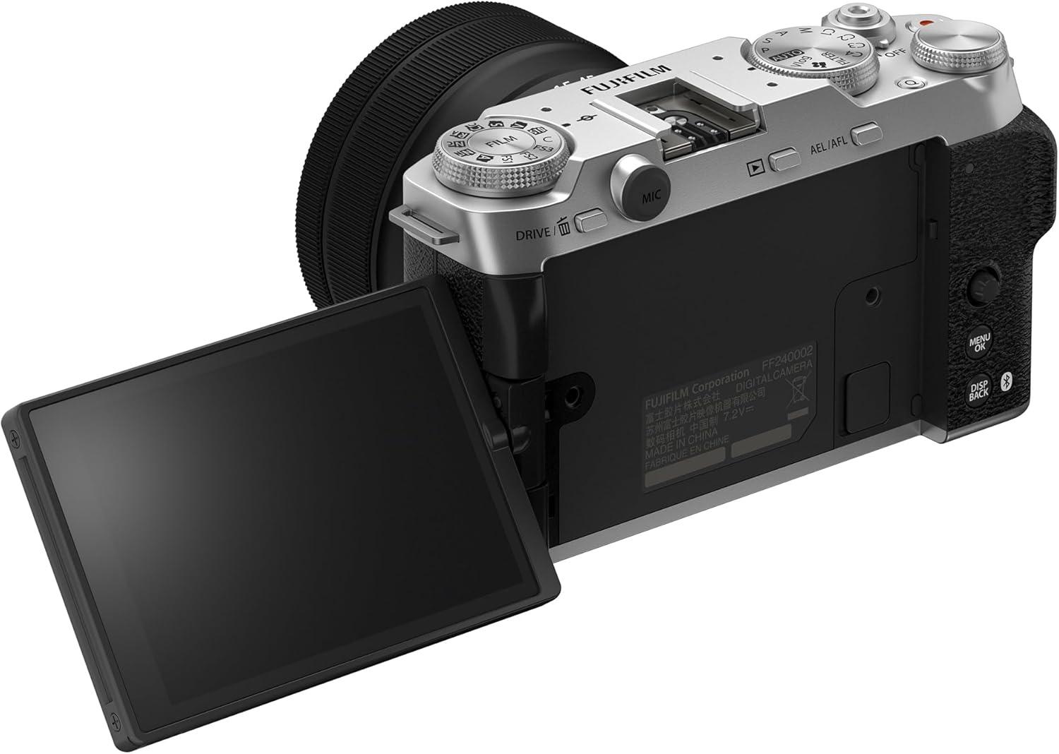 Fujifilm X-M5 Mirrorless Camera Body with XC 15-45mm F3.5-5.6 OIS PZ Lens (Silver)