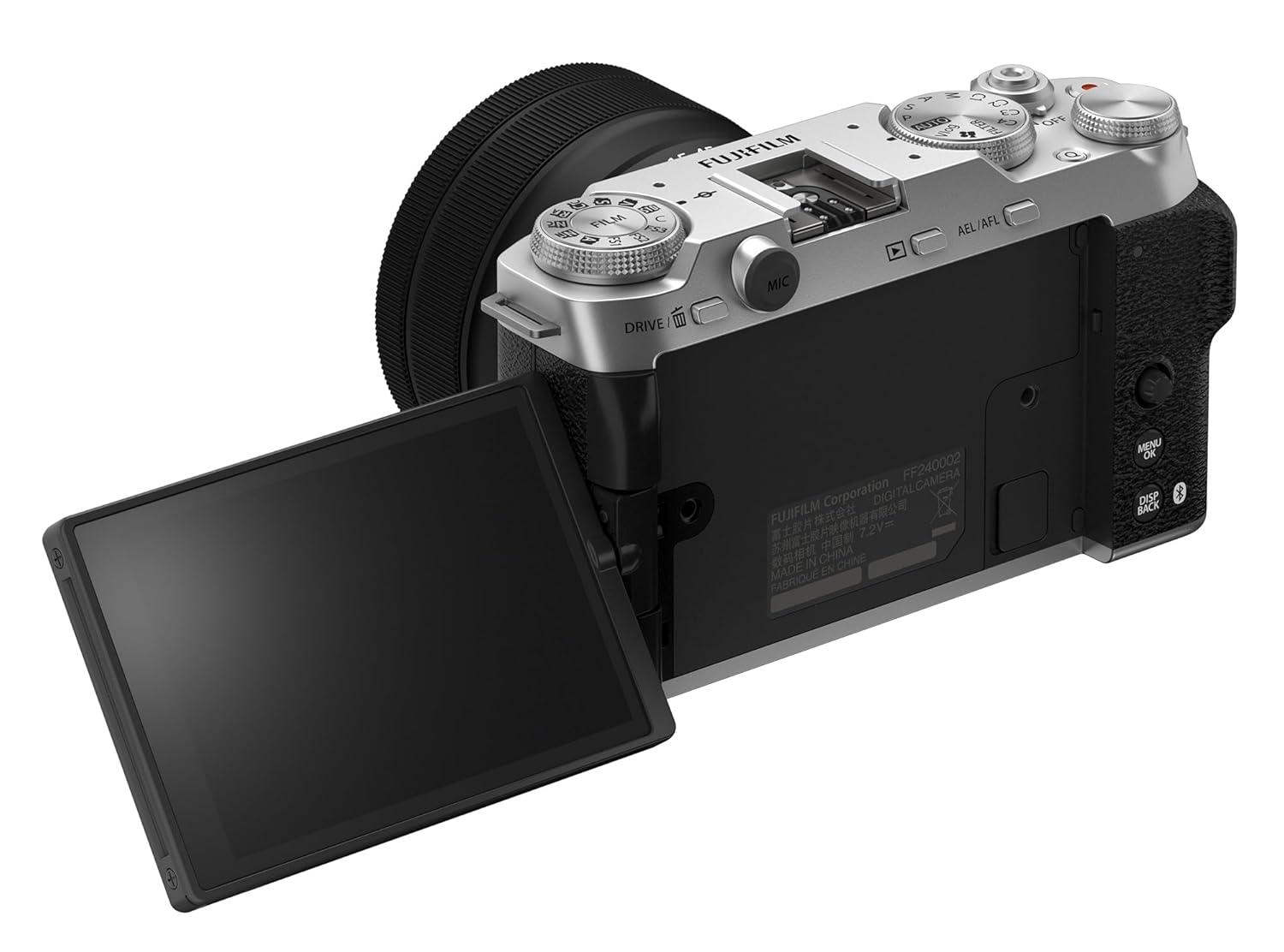 Fujifilm X-M5 Mirrorless Camera Body with XC 15-45mm F3.5-5.6 OIS PZ Lens (Silver)