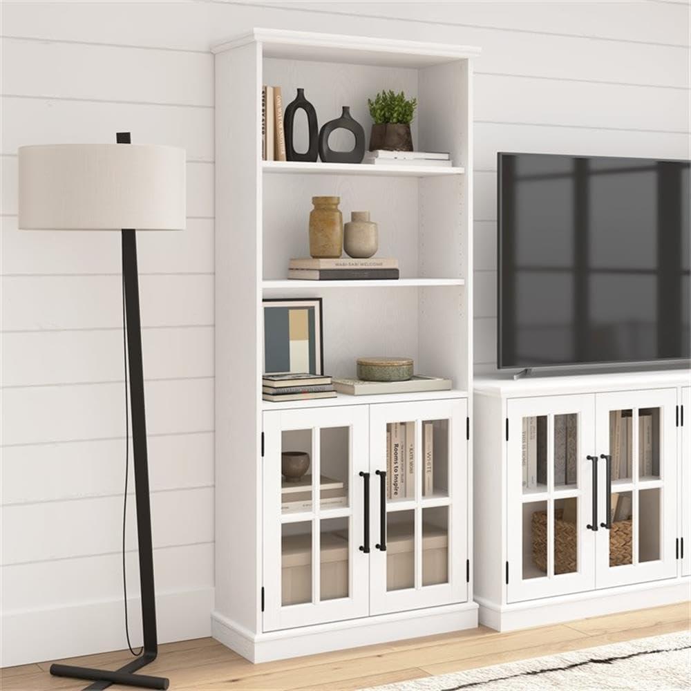 Westbrook 5 Shelf Bookcase with Glass Doors by Bush Furniture