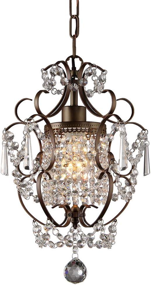 Antique Bronze Crystal Quatrefoil Chandelier Light