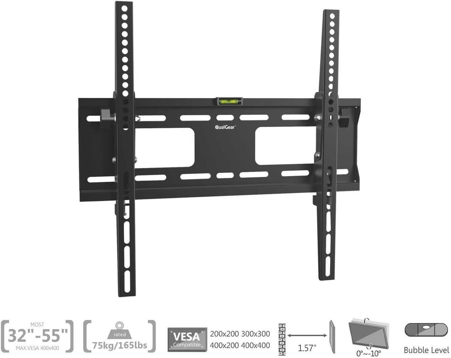 Sleek Ultra-Thin 32"-55" Black Tilting Wall Mount