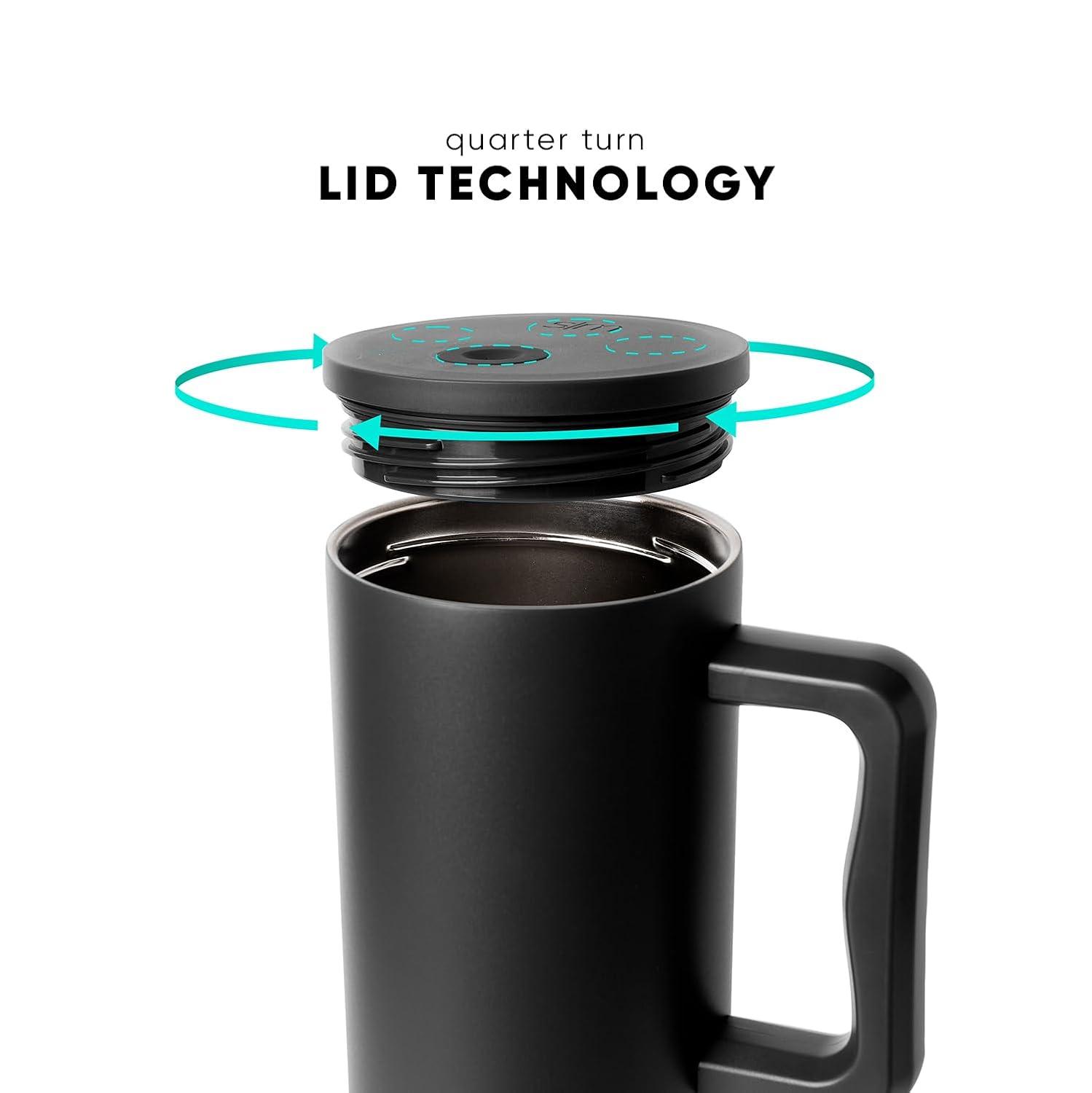 Simple Modern 40 oz Trek Tumbler with Handle and Straw Lid | Cup Holder Friendly Insulated Stainless Steel Travel Mug | Pink Candy Cane Toss