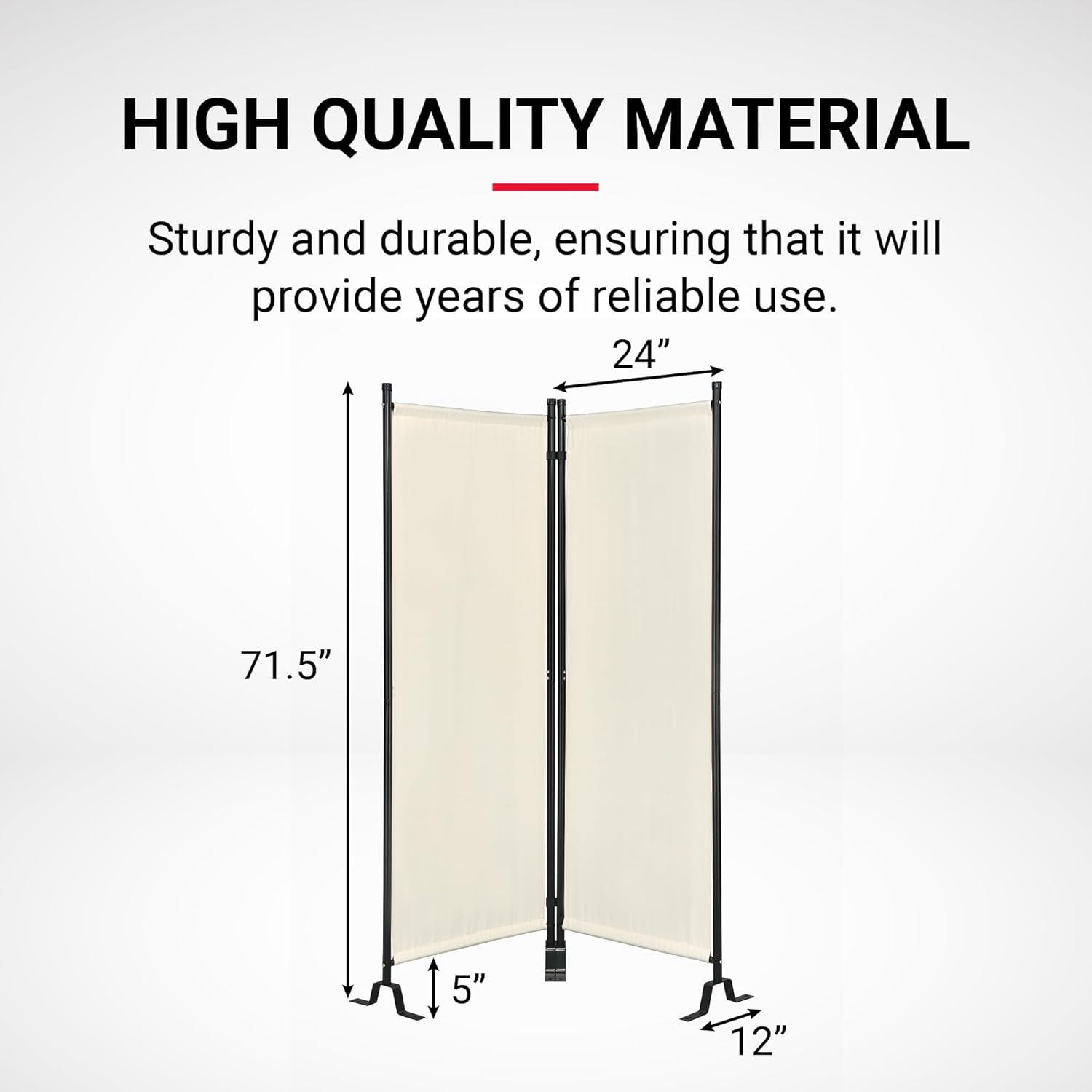 Proman Products FS17182 Galaxy II Indoor/Outdoor Room Divider (2-Panels, 24" with Panel), Water Repellent Fabric, Metal Frame, 50.25" W x 12" D x 71" H, Beige