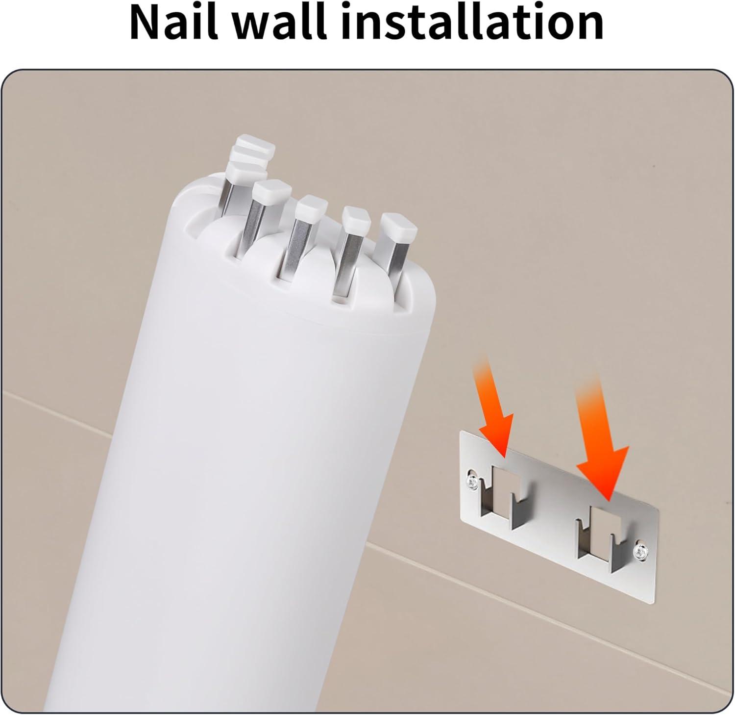 Wall Mounted Clothes Drying Rack - Foldable Tripod, Over The Door Rack for Laundry Bedroom, Household Aluminium