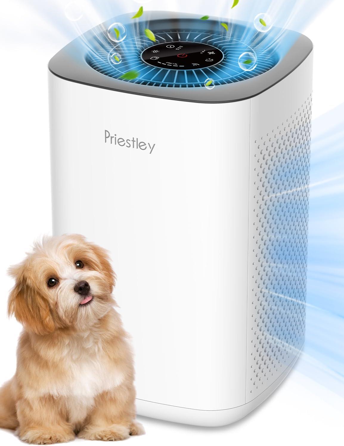 Priestley White Smart WiFi HEPA Air Purifier for Large Rooms