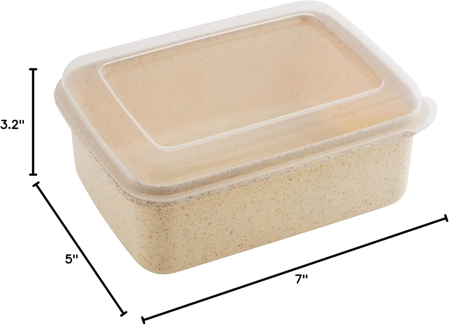 Simplify 6 Piece Natural Plastic Food Storage Containers, Beige