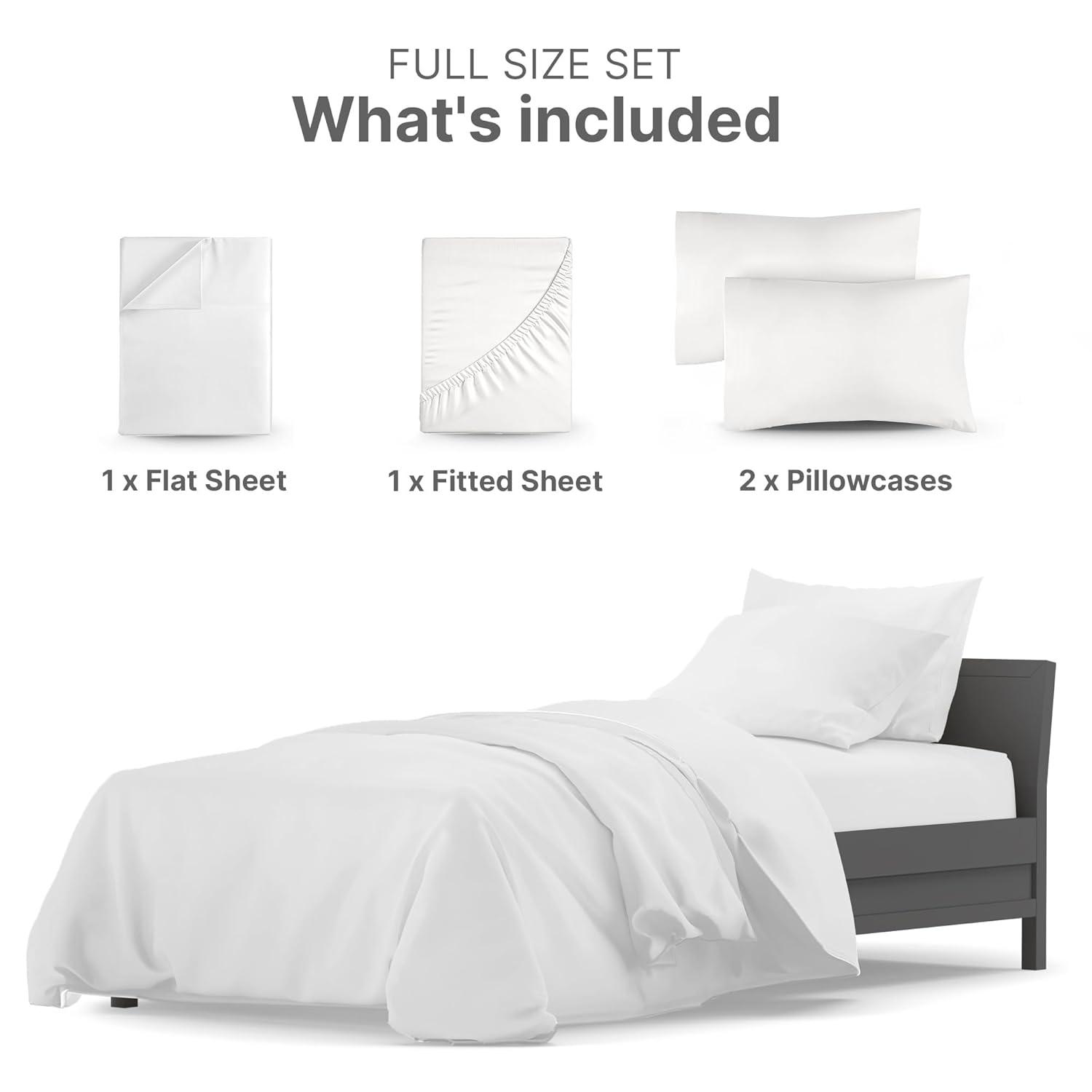 CGK Linens Luxury 1000 Thread Count 4 Piece Sheet Set - Soft & Premium 100% Cotton Sateen in Cream, Size Full