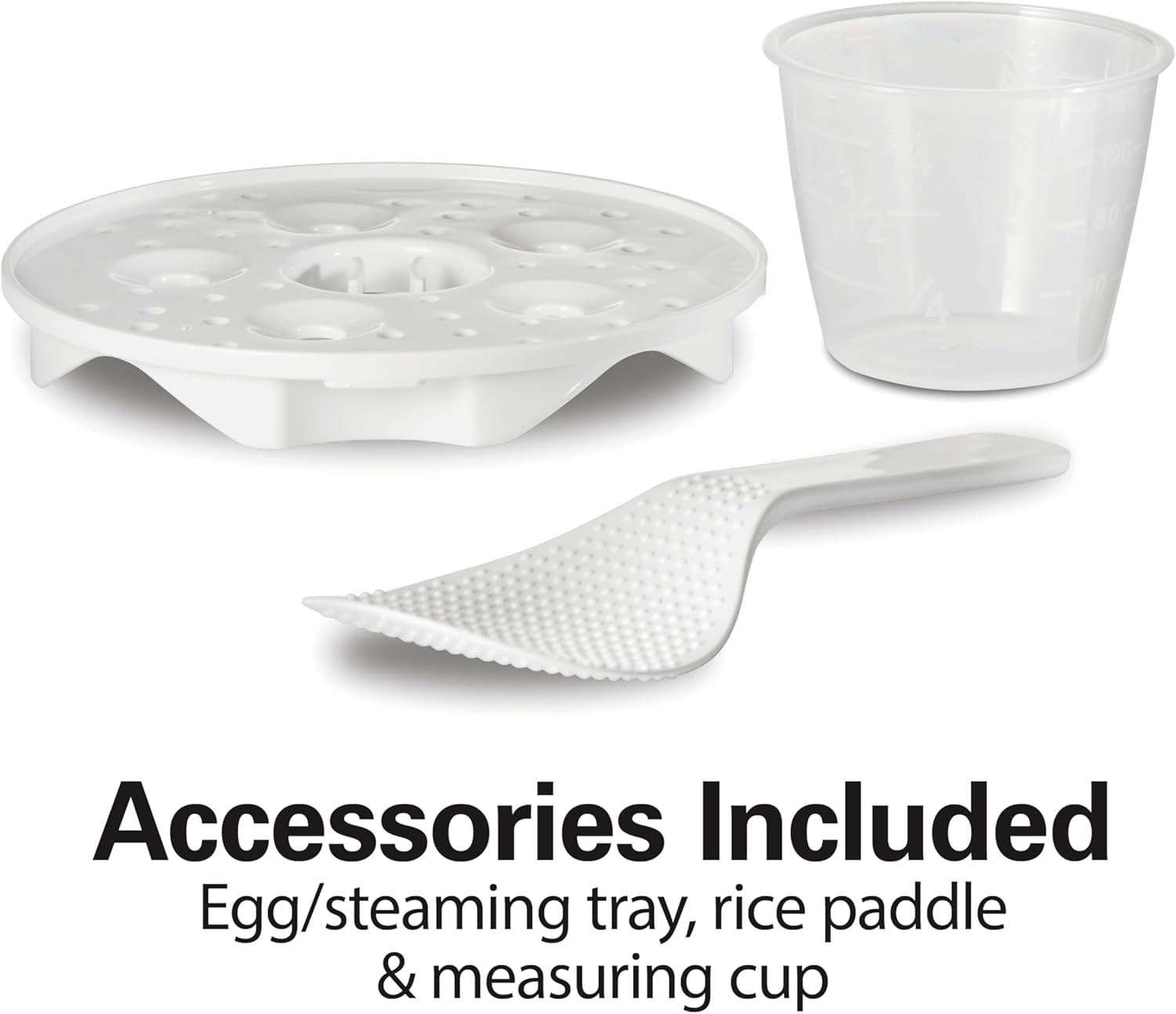 Hamilton Beach Compact Multi Cooker, 1.5 Quart, with Rice Cooker, Egg Cooker, Slow Cooker, Food Steamer and Cereal Functions, 37524