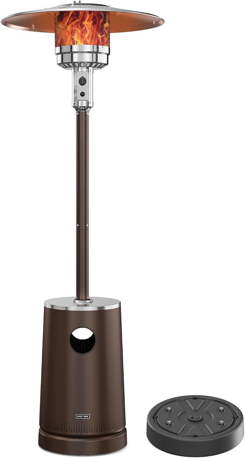 Brown Stainless Steel 50,000 BTU Patio Heater with Table