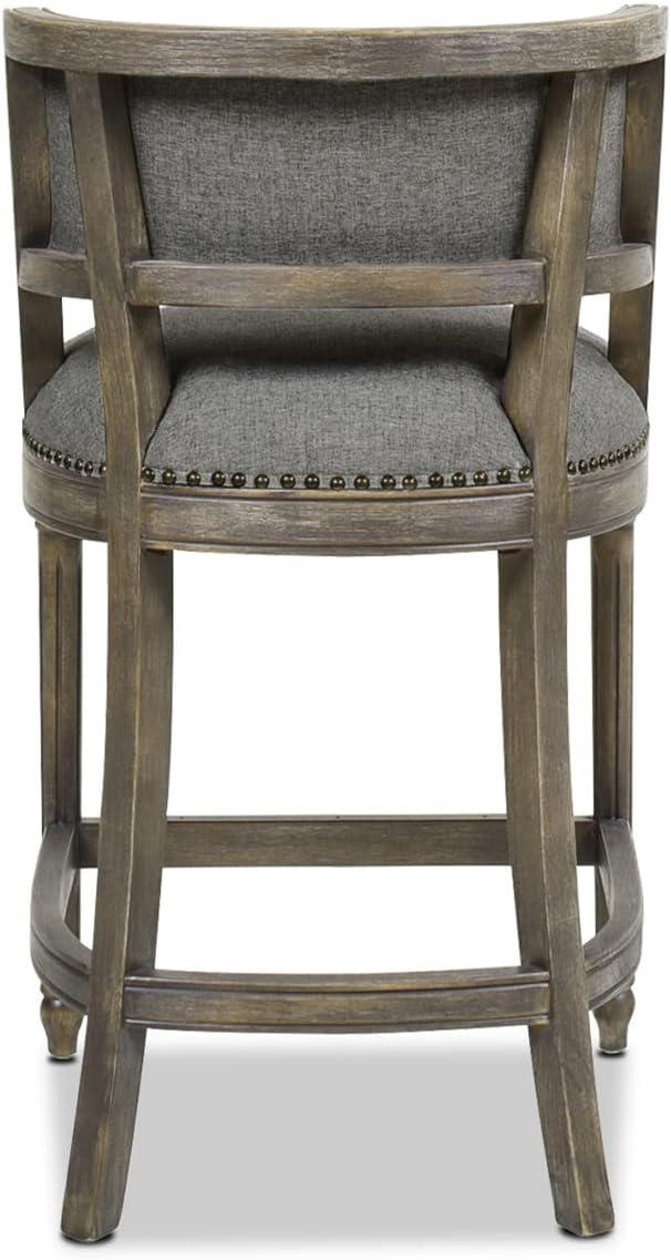 Jennifer Taylor Home Paris 26.5" Counter Bar Stool Dark Heathered Grey Linen