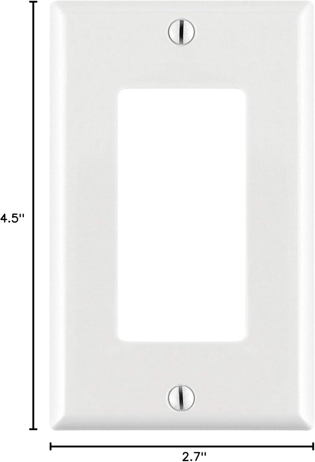 Cmple - [10 PACK] White Standard 1-Gang Blank Decora Wall Plate, Polycarbonate Thermoplastic Panel GFCI Electrical Wall Plate Single-Gang Cover