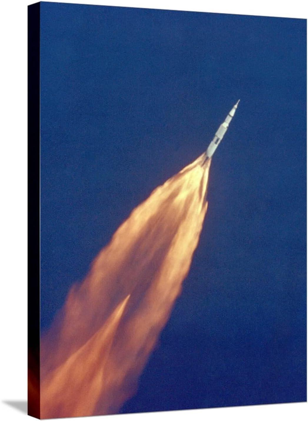 Art.com Saturn V Missile Launches the Apollo 11 Moon Mission, July 16, 1969 Stretched Canvas Print Wall Art, 18" x 24"