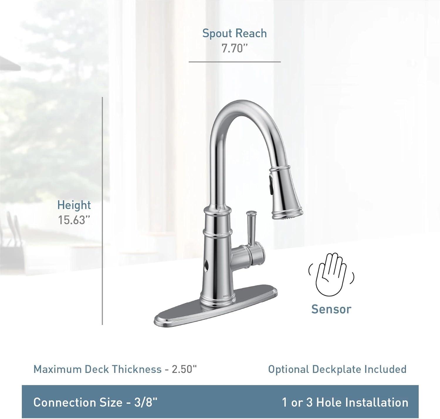 Moen Moen Belfield MotionSense Wave Single Handle Pulldown Kitchen Faucet with Power Clean Technology 7260EWORB