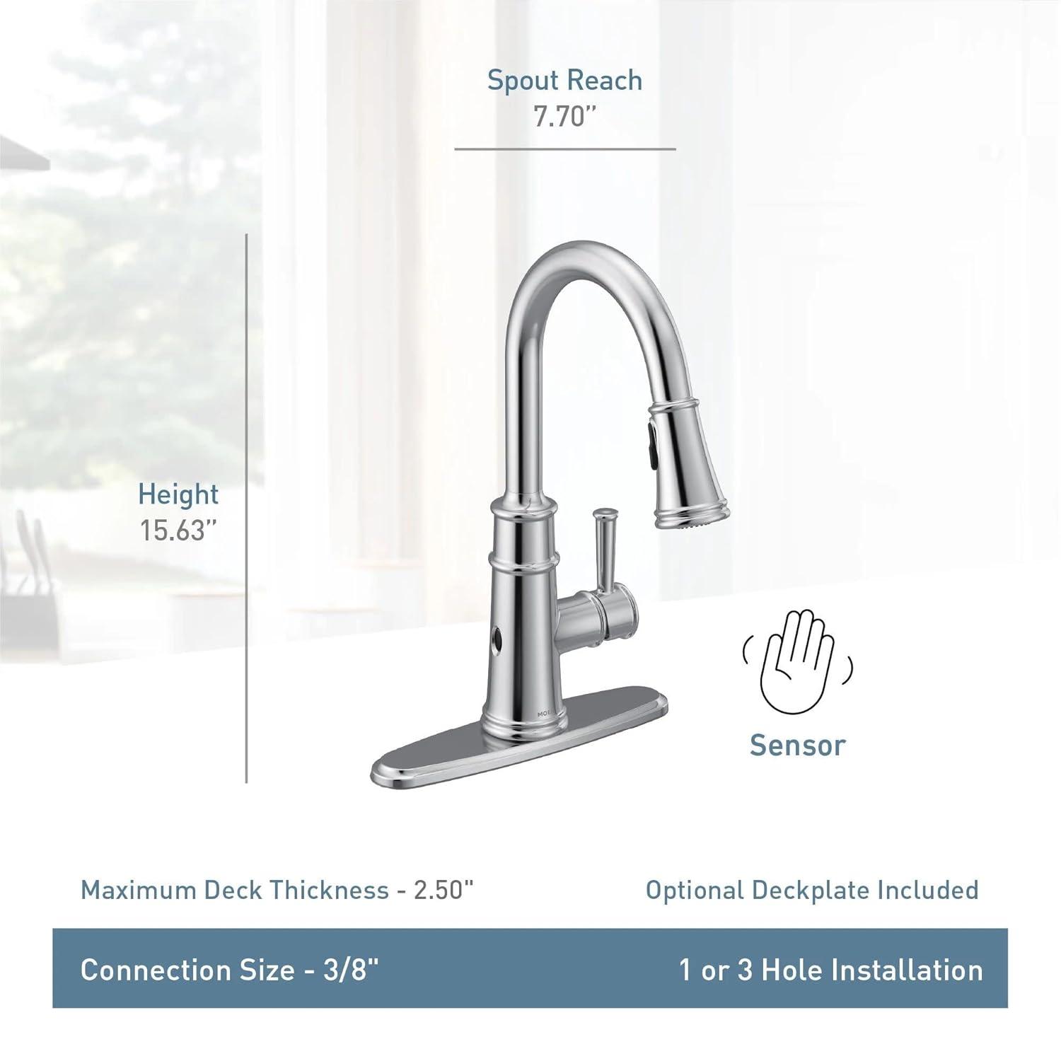 Moen Moen Belfield MotionSense Wave Single Handle Pulldown Kitchen Faucet with Power Clean Technology 7260EWORB