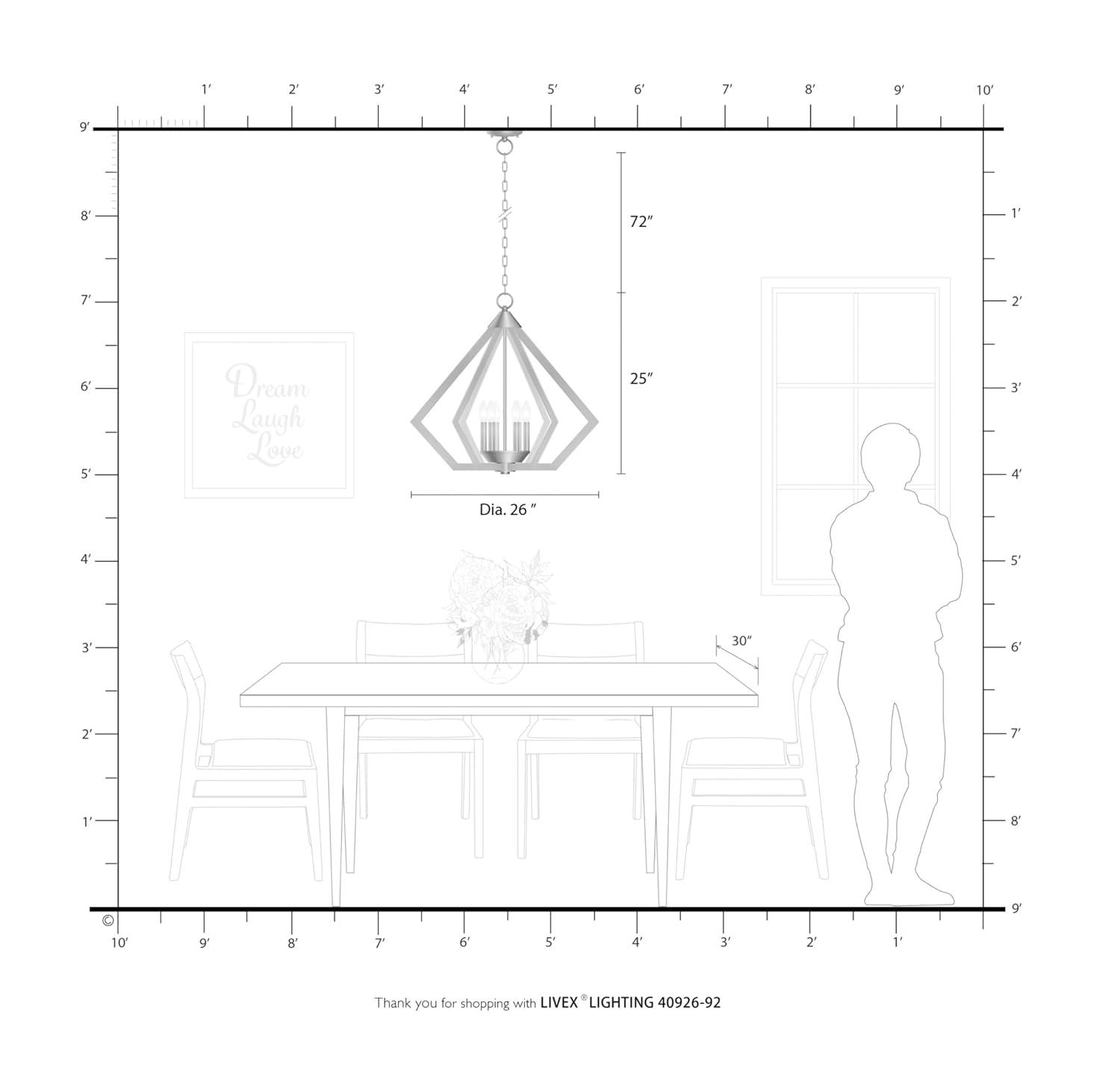 Livex Lighting Prism 6 - Light Chandelier in  Black