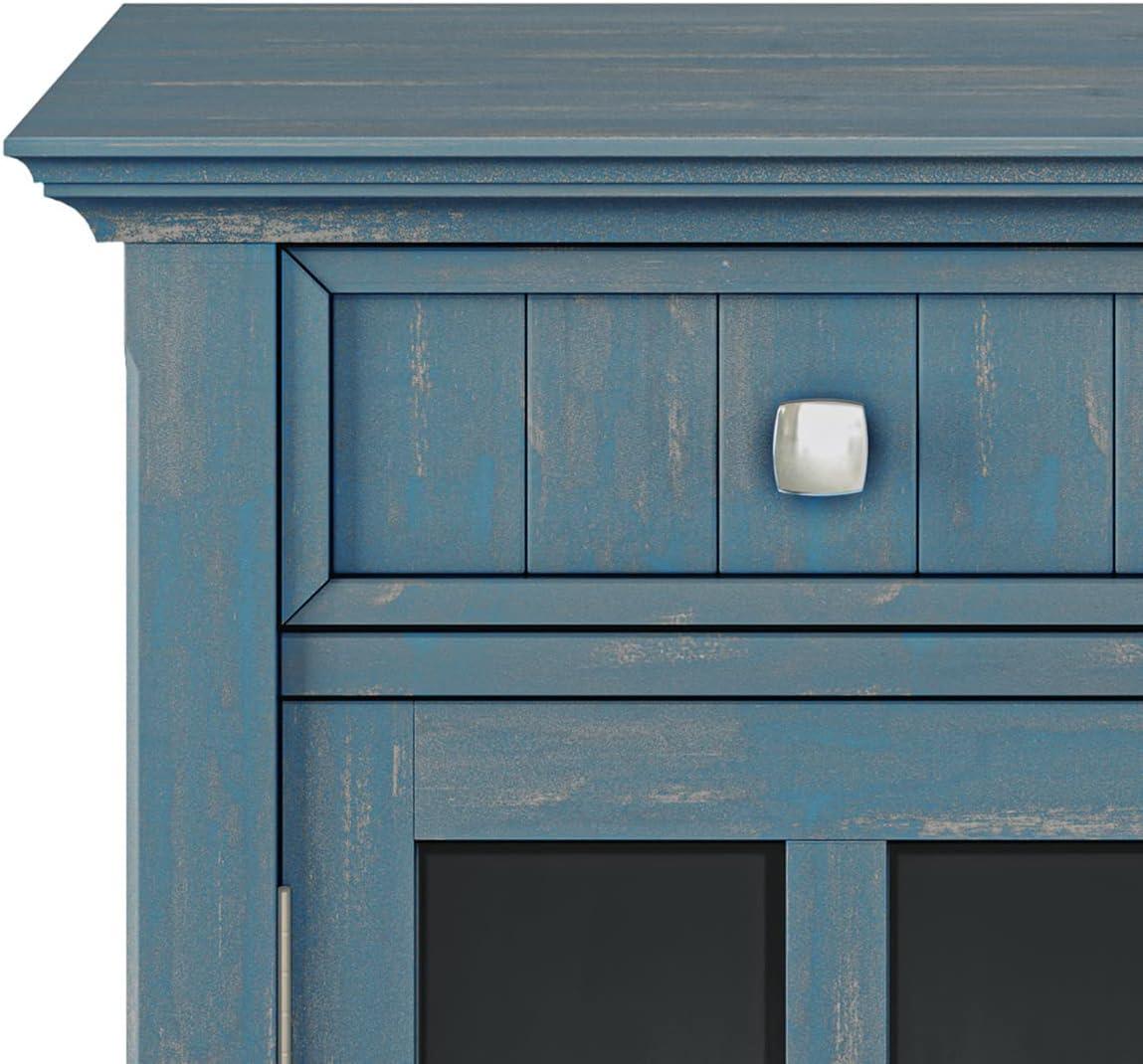 Acadian WOOD 36" WD Entryway Hallway Storage Cabinet in Distressed Coastal Blue