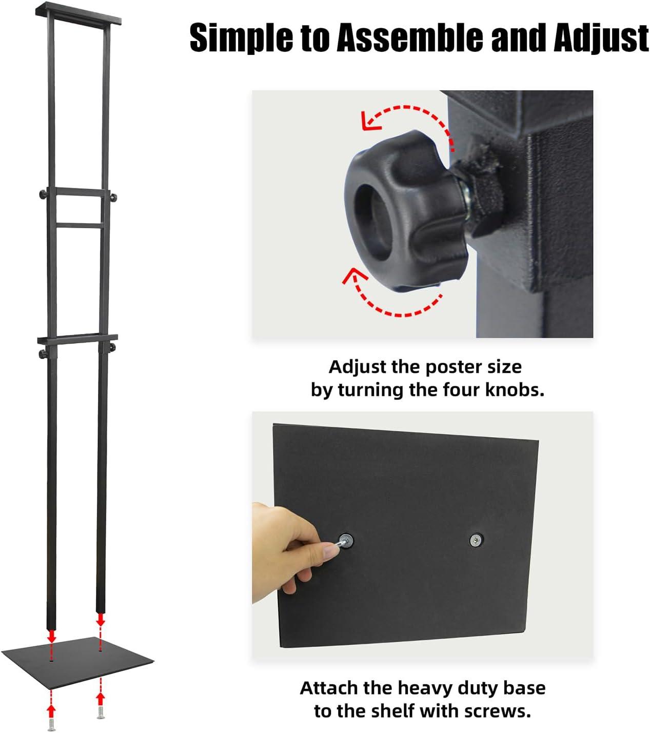 Poster Board Stand for Display, Heavy Duty Floor Sign Holder for Foam Board, Double Sided Display for Business Advertising (2Pack)