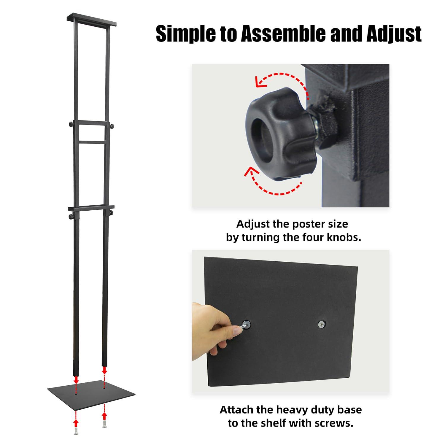 Poster Board Stand for Display, Heavy Duty Floor Sign Holder for Foam Board, Double Sided Display for Business Advertising (2Pack)