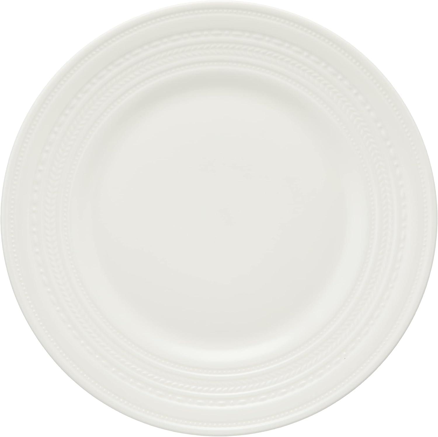 Intaglio 8" White Porcelain Salad Plate