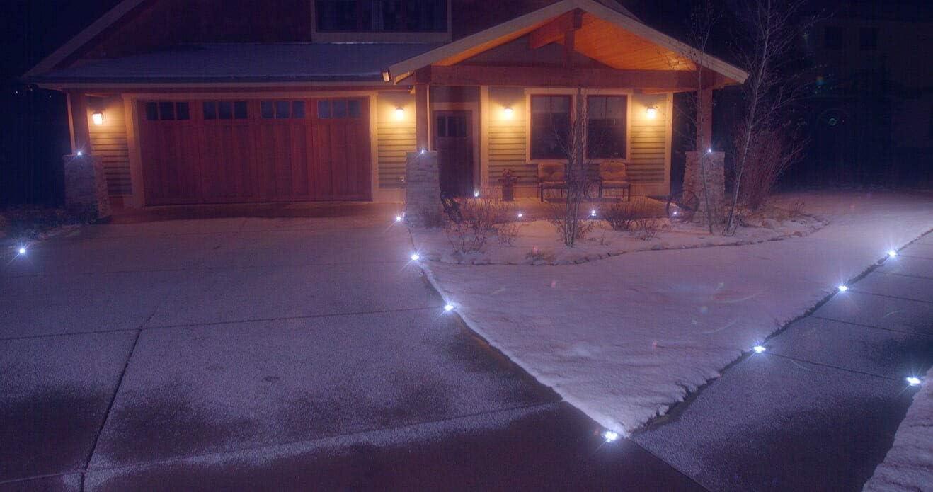 Bell + Howell Disk Lights Bronze – Heavy Duty Outdoor Solar Pathway Lights – 4 LED, Auto On/Off, Water Resistant, with Included Stakes, for Garden, Yard, Patio and Lawn, 4 Pack