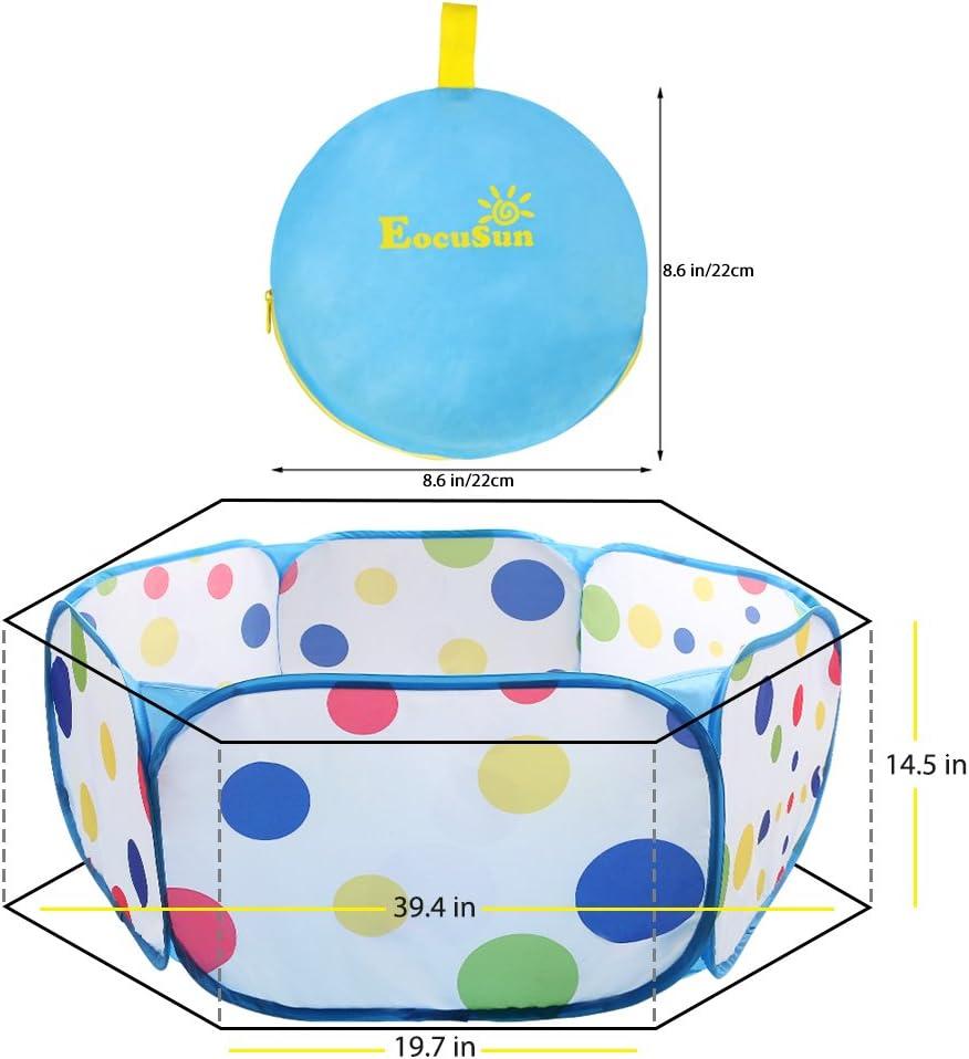 EocuSun Kids Ball Pit Large Pop Up Toddler Ball Pits Tent for Toddlers Girls Boys for Indoor Outdoor Baby Playpen w/Zipper Storage Bag, Balls Not Included (Blue)