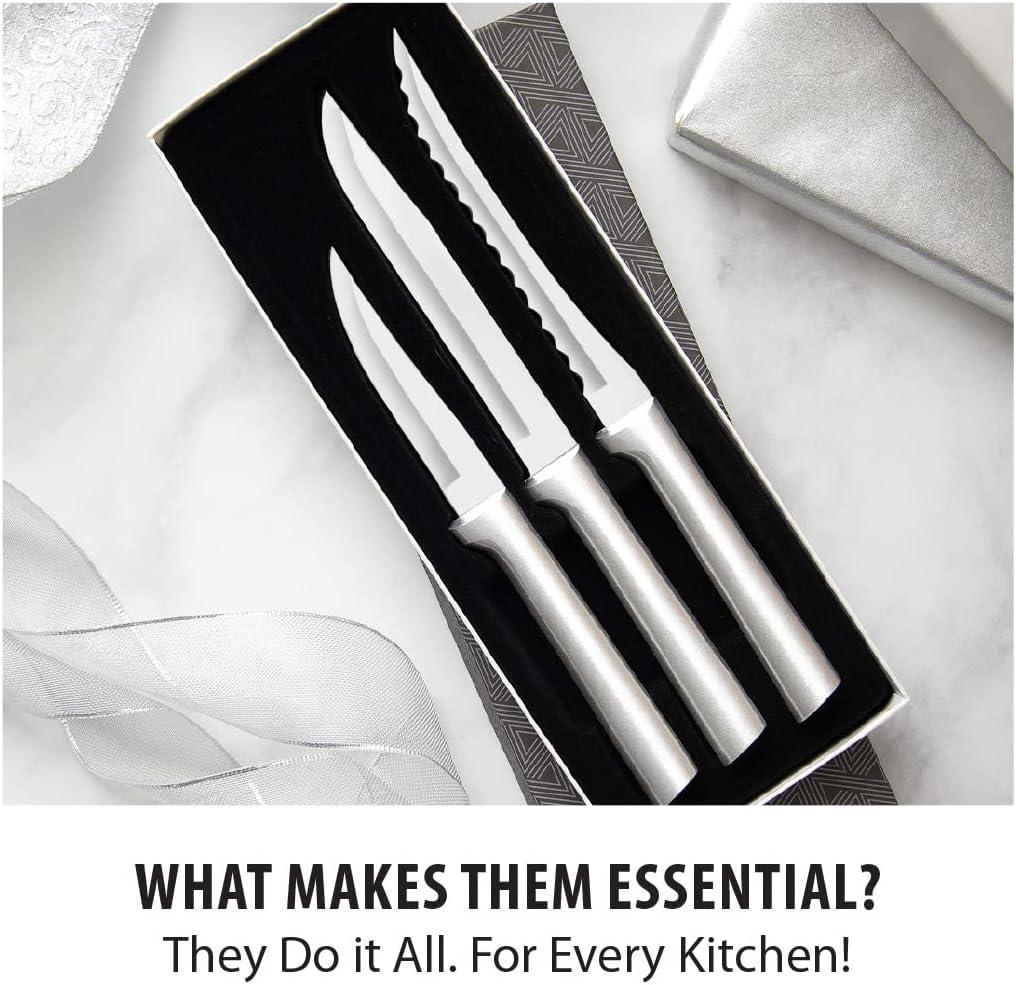 Rada Kitchen Knives Boxed Set, 3 Piece Cook’s Choice Gift Set, Heavy Duty Paring Knife, Utility/Steak Knife, and Tomato Slicer