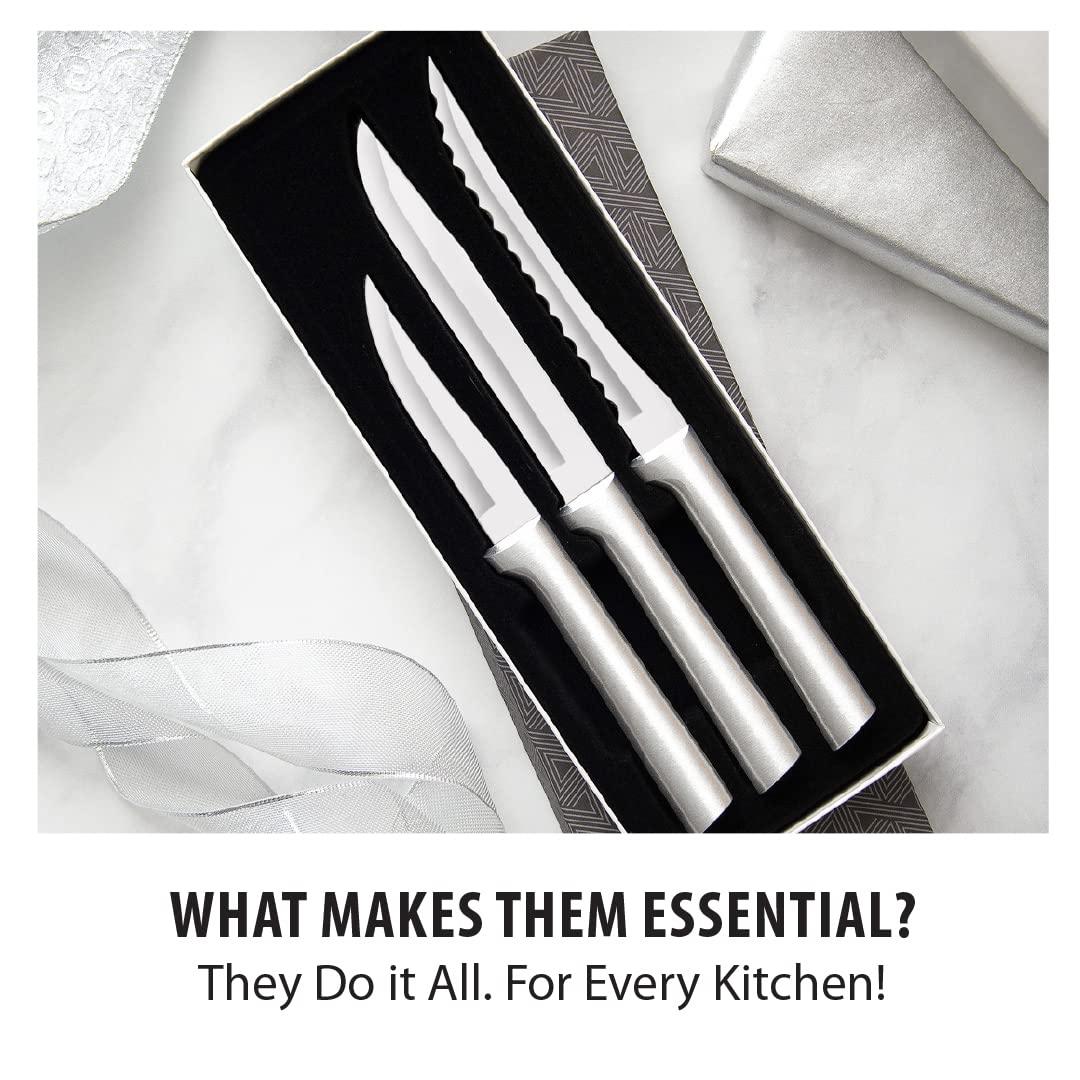 Rada Kitchen Knives Boxed Set, 3 Piece Cook’s Choice Gift Set, Heavy Duty Paring Knife, Utility/Steak Knife, and Tomato Slicer