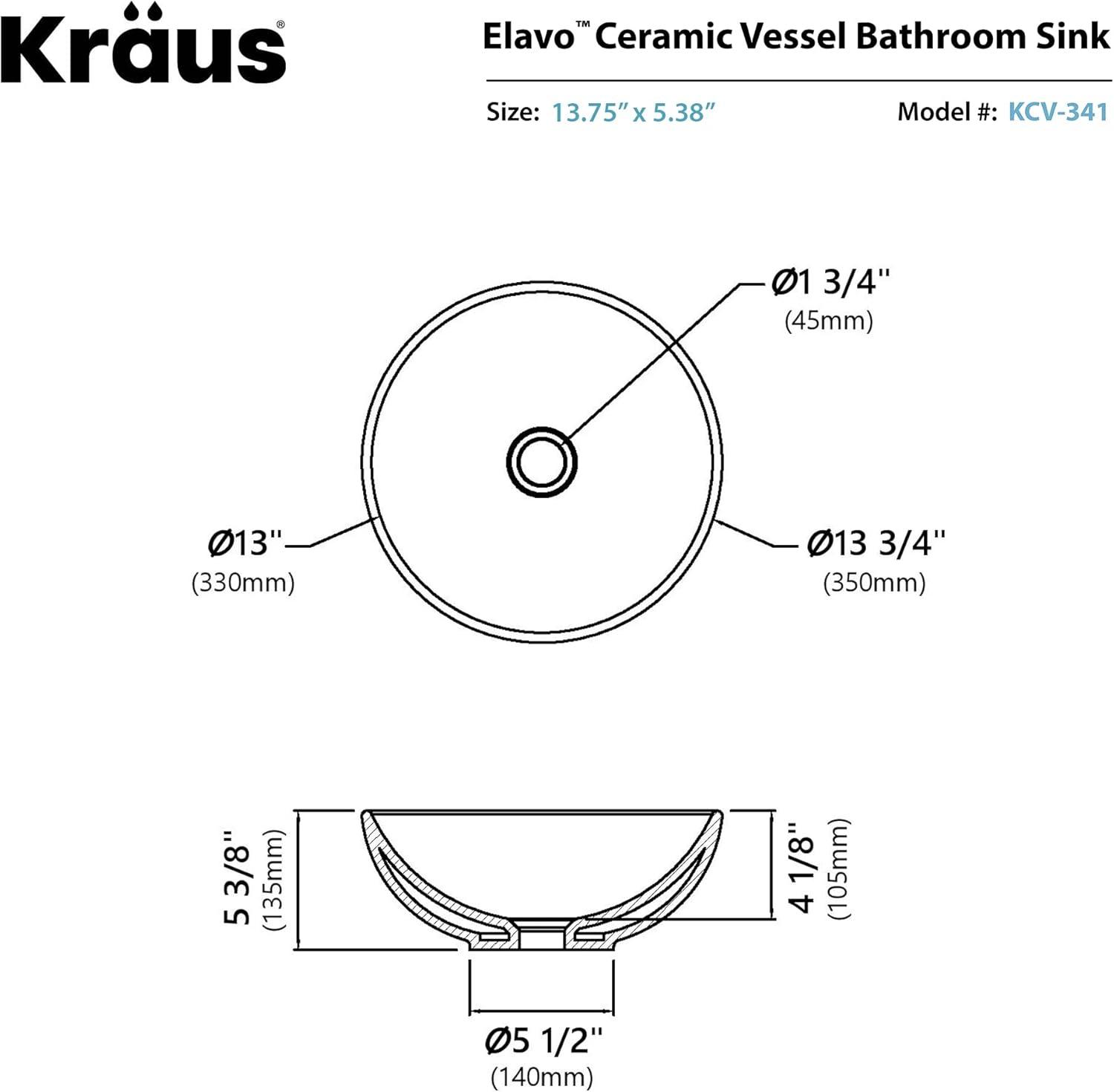 KRAUS Elavo™ Thin Ceramics Vessel Bathroom Sink