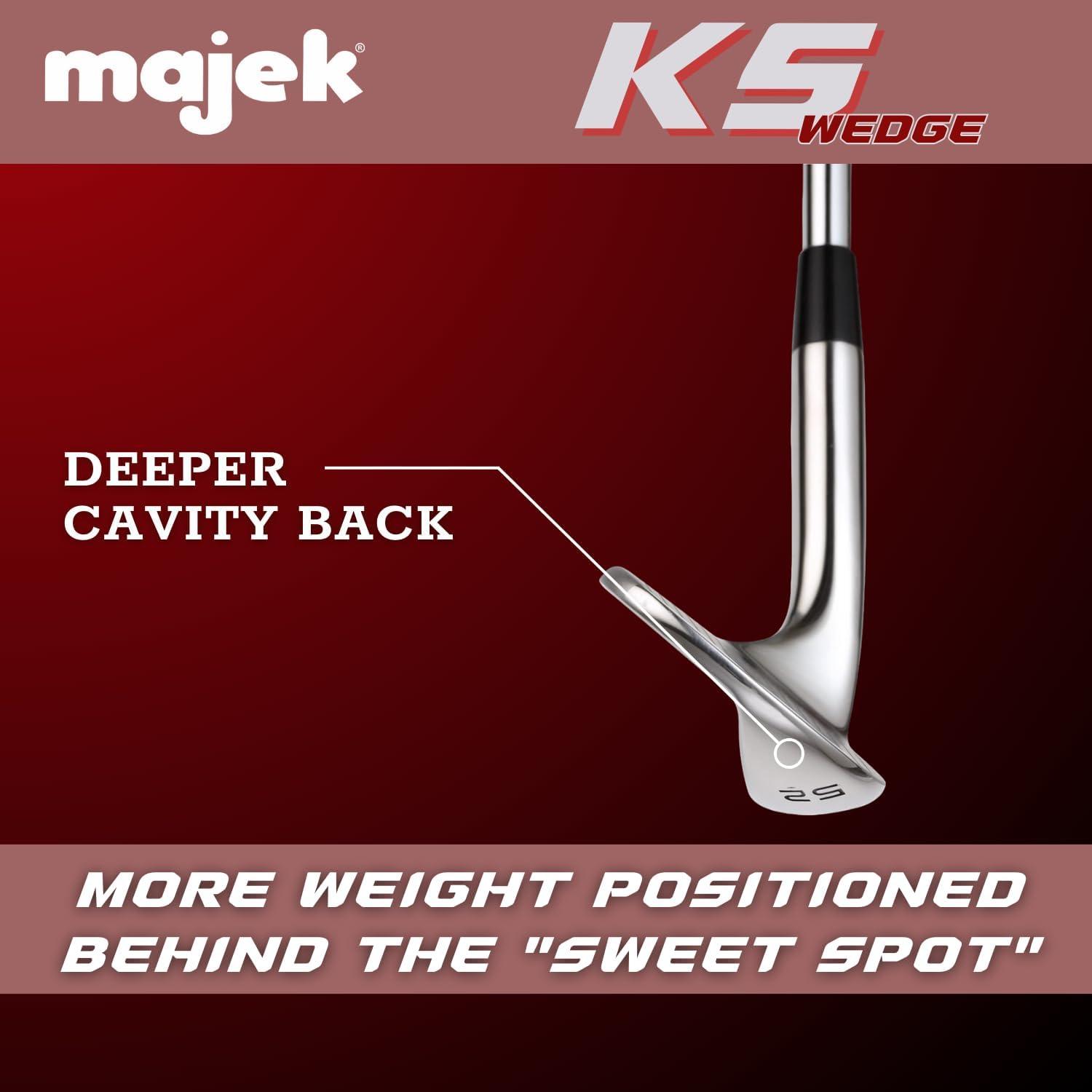 Majek Golf Senior Men's Complete Wedge Set: 52° Gap Wedge (GW), 56° Sand Wedge (SW), 60° Lob Wedge (LW) Right Handed Senior Flex Steel Shaft