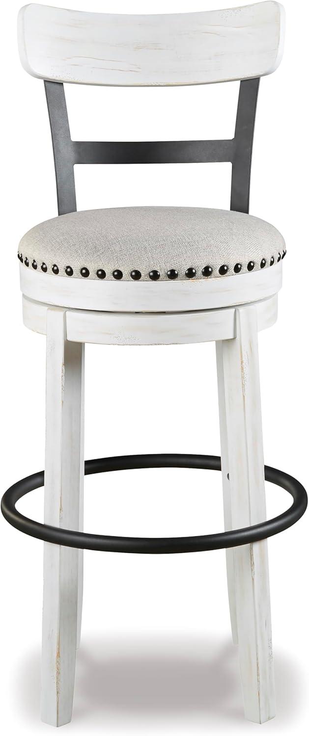Gracie Oaks Design by Ashley Valebeck Modern Swivel Counter Height Barstool, Whitewash