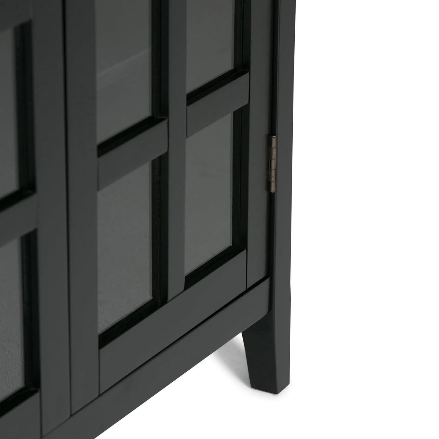 Simpli Home Acadian 44"W Solid Wood 9 Cube Storage Bookcase with Fixed Shelves