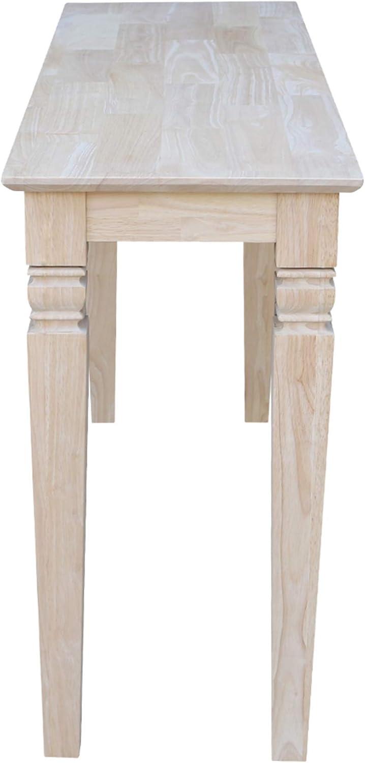 International Concepts Java Console Table : Farmhouse Style, Unfinished Hardwood, Entryway Table, Spot Clean