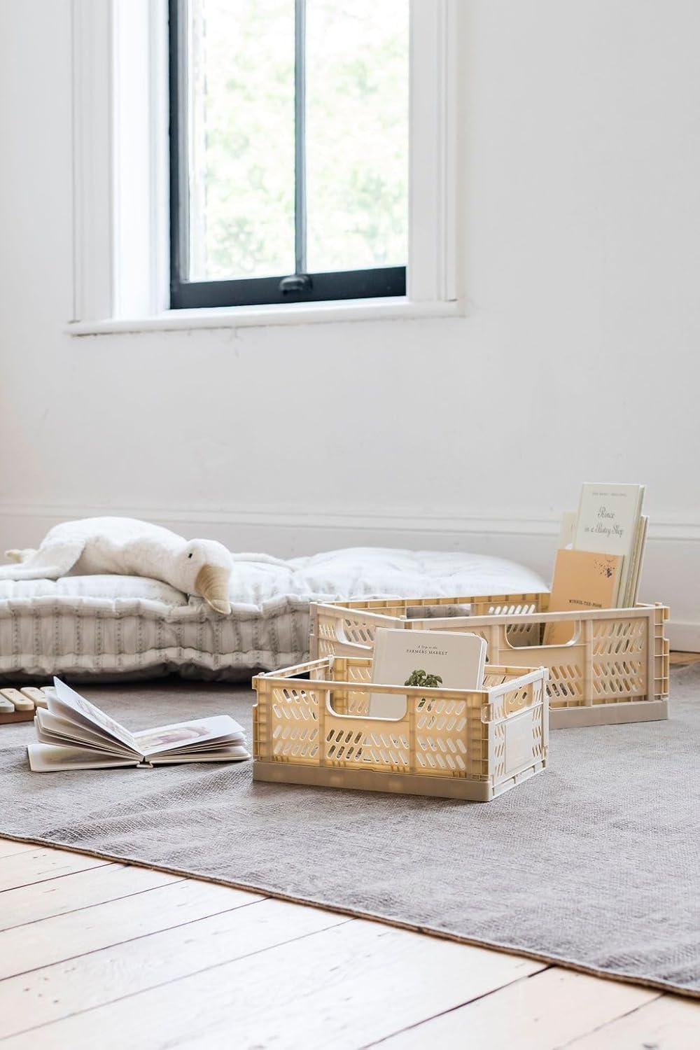 3 Sprouts 3 Sprouts - Recycled Plastic Crates - Pack of 2 - Sand