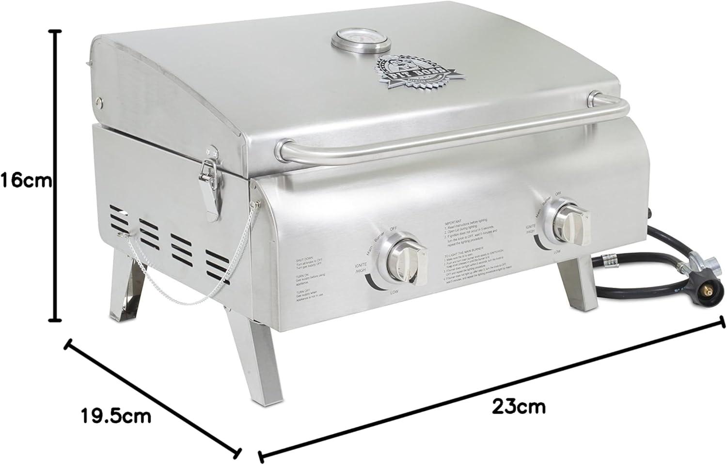 Pit Boss 22" Stainless Steel 2-Burner Portable Propane Gas Grill