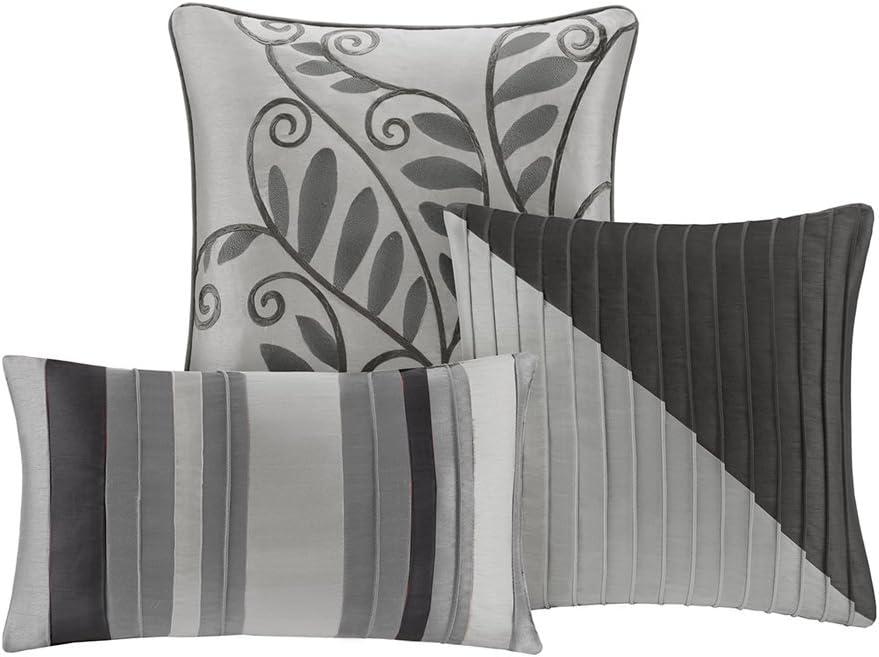 Amherst 7 Piece Striped and Pleated Comforter Set