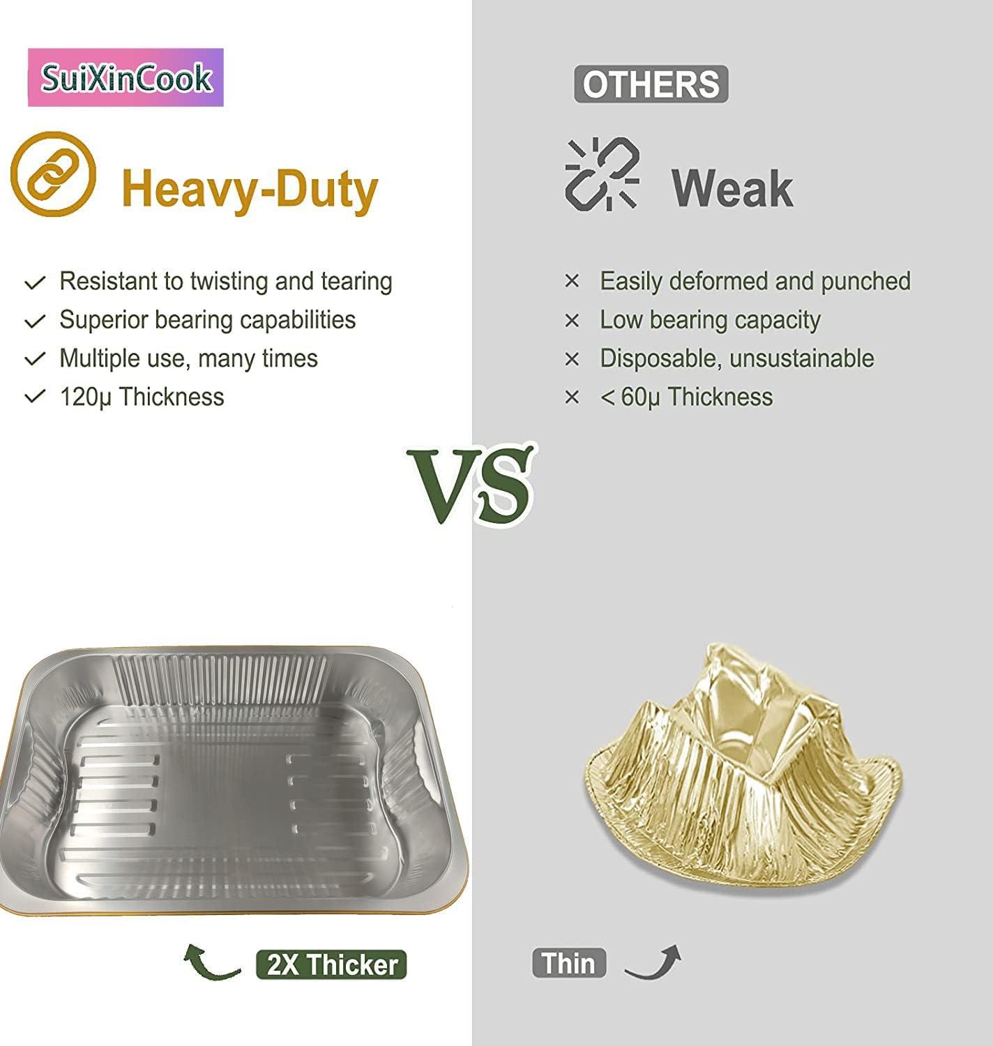 13 "x9" Aluminum foil Lasagna Pans, grill tray, sturdy disposable aluminum pan, 10 sets- for cooking，baking and heating, food storage, distribution, barbecue,Gold