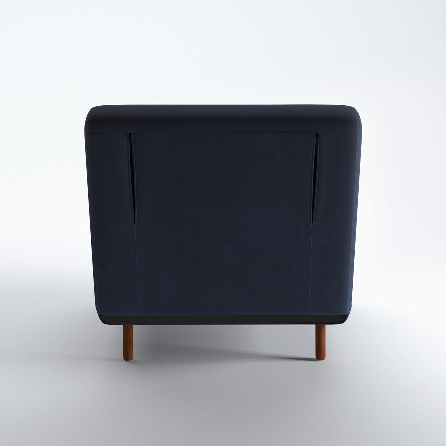 A&D Home Tustin Polyester Convertible Futon Chair, Velvet Blue