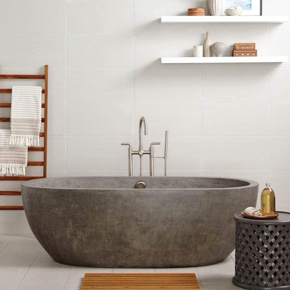 Holas 72" Handcrafted Freestanding Concrete Bathtub