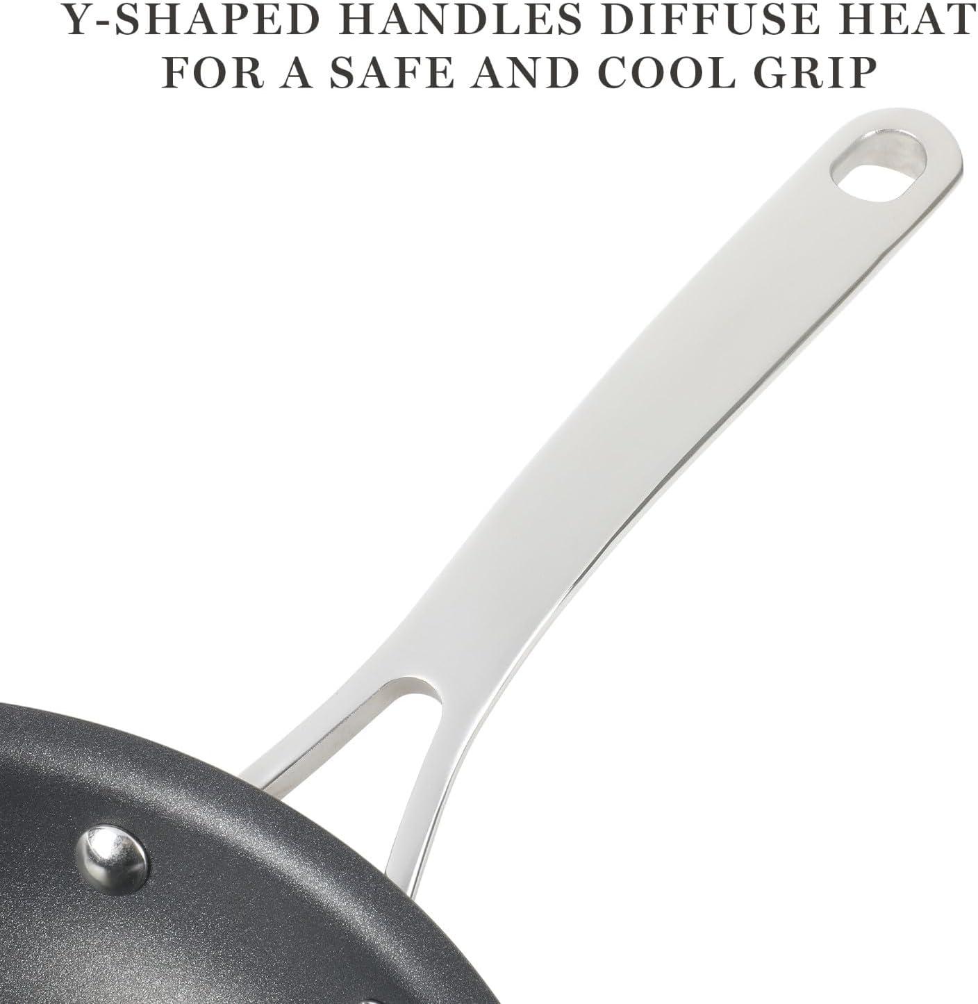 Martha Stewart 12pc Aluminum Hard Anodized Nonstick Cookware Set Copper Black Interior: Induction Safe, Skillets & Pans