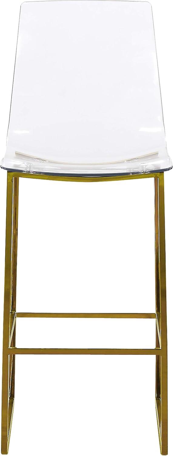 Meridian Furniture Lumen Gold Metal/Lucite Polycarbonate Stool