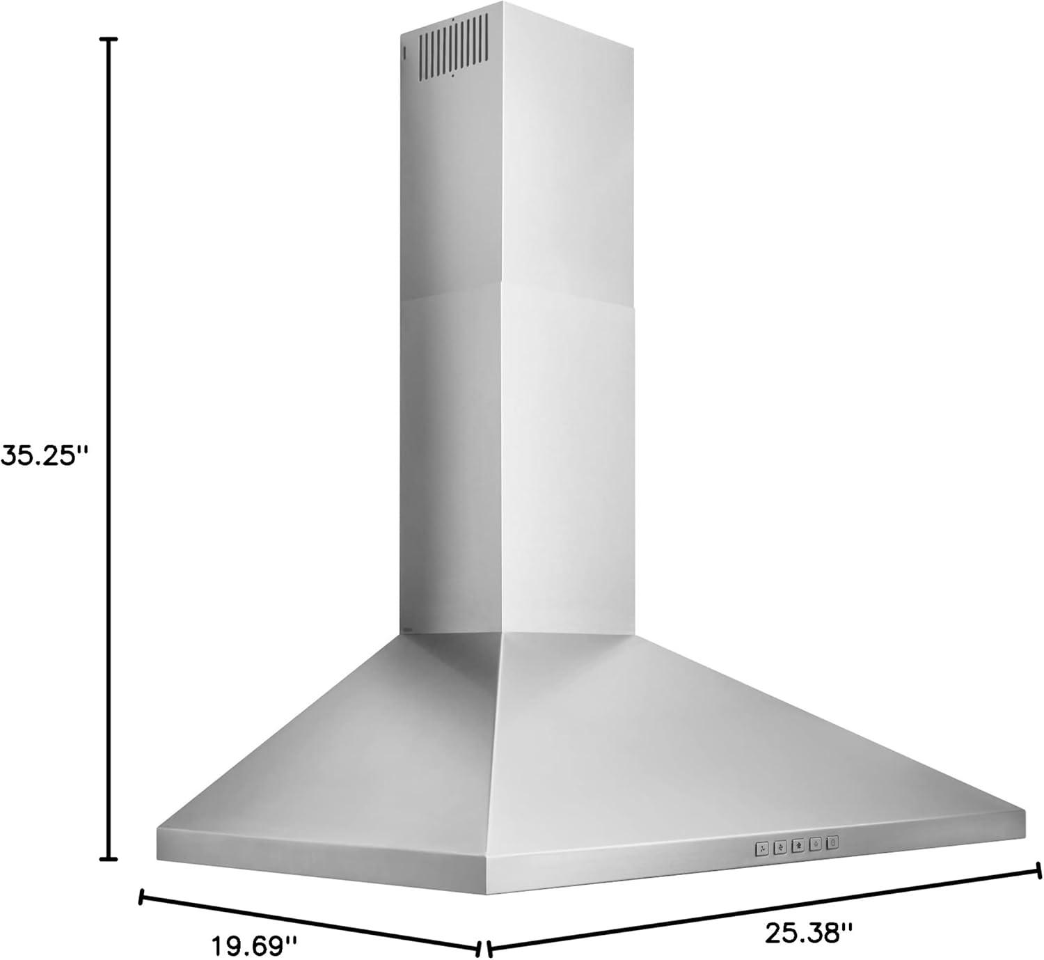 Broan-NuTone BWP1364SS Pyramidal Range LED Lighting Convertiable Wall-Mount Kitchen Chimney Vent Hood, 36-Inch, Stainless Steel