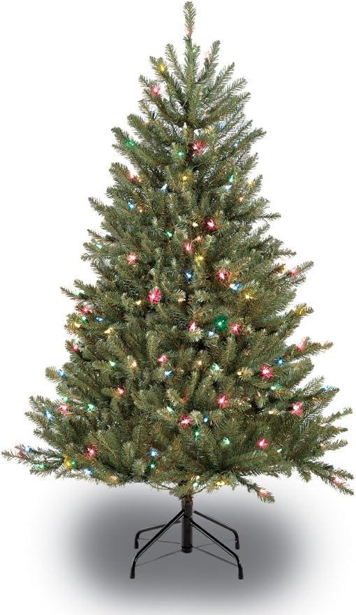 4.5-Foot Pre-Lit Fraser Fir Artificial Christmas Tree with Multi-Color Lights